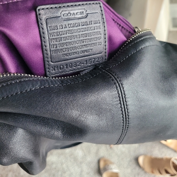 COACH Hobo Style Soft Black Leather Shoulder Bag - Picture 10 of 12